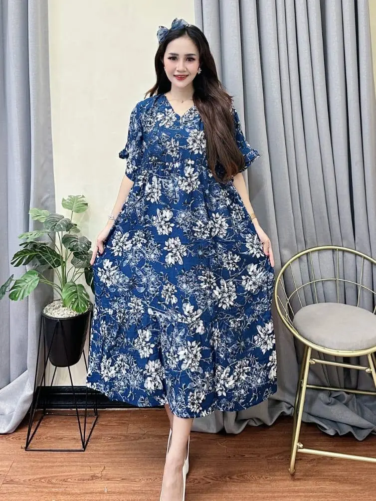 RIANI DRESS DASTER BUSUI RESLETING DEPAN DASTER RAYON DASTER LENGAN PENDEK Wanita