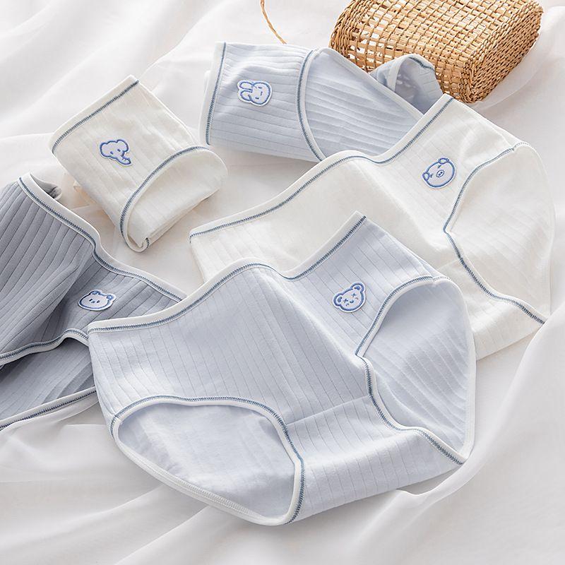 Product Introduction of 5-Pack 100% Cotton Mid-Waist Underwear for Women, Pure Cotton Antibacterial Student Japanese Style Cute Girls' Crotch Triangle Briefs 20
