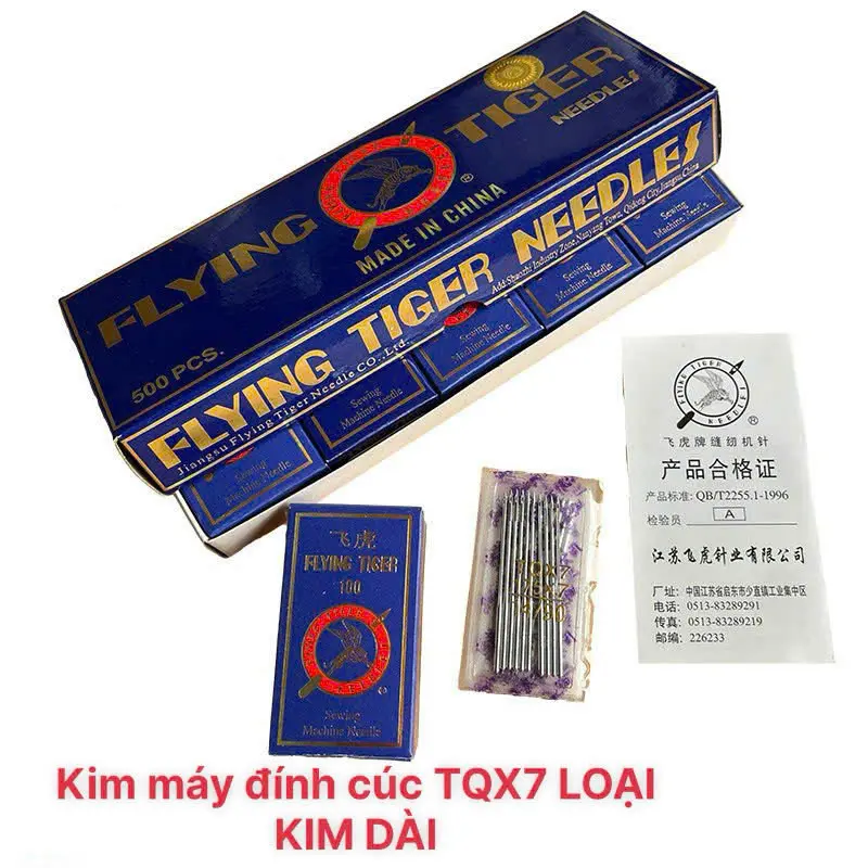 Hộp 100 CÁI kim tiger TQX7#N máy đính cúc loại KIM DÀI  dùng cho máy may công nghiệp 0