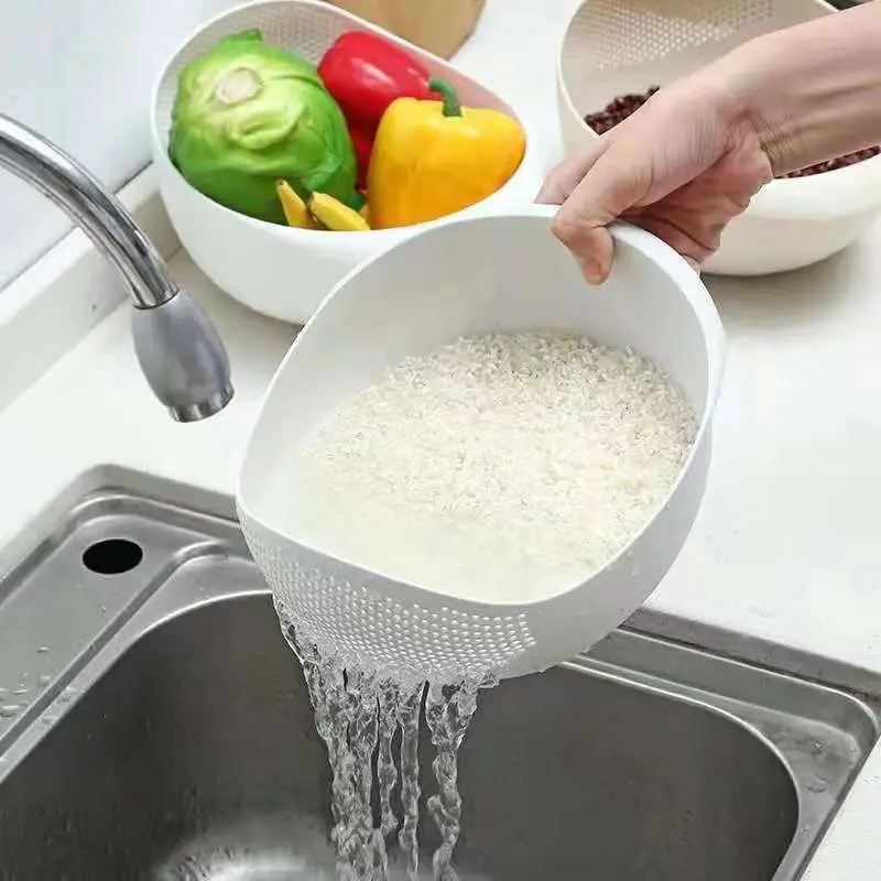 Penapis Beras, Bahan Plastik, dengan Pemegang, Bakul Longkang Dapur, Bakul Penapis Mangkuk Nasi, Longkang Sinki, Alat Dapur