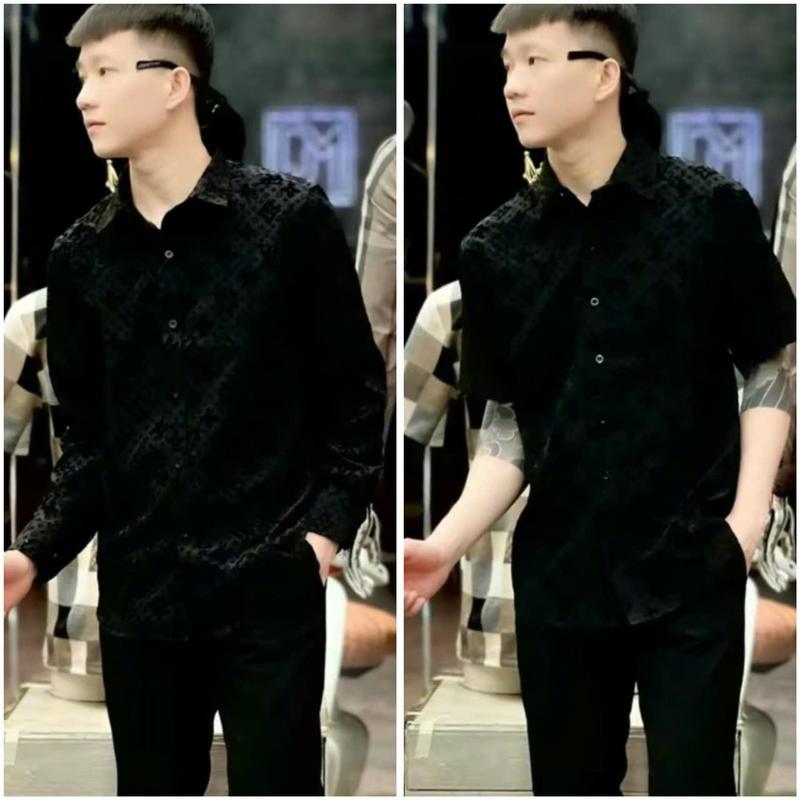 Áo Sơ Mi Nam Tay Dài dập vân Vải Nhung Dày Dặn form Đứng Chuẩn ST MEN STORE Menswear Có Cổ Shirt