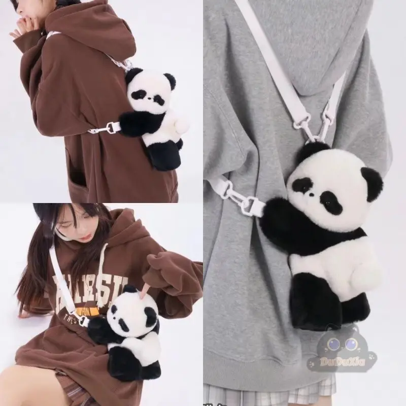 Ba Lô Gấu Trúc, Thiết Kế Gấu Trúc Ngồi Thè Dễ Thương Và Hoạt Hình, Túi Đưa Thư, Túi Messenger, Túi Xách, Thích Hợp Cho Học Sinh Và Bé Gái, Túi Hoạt Hình