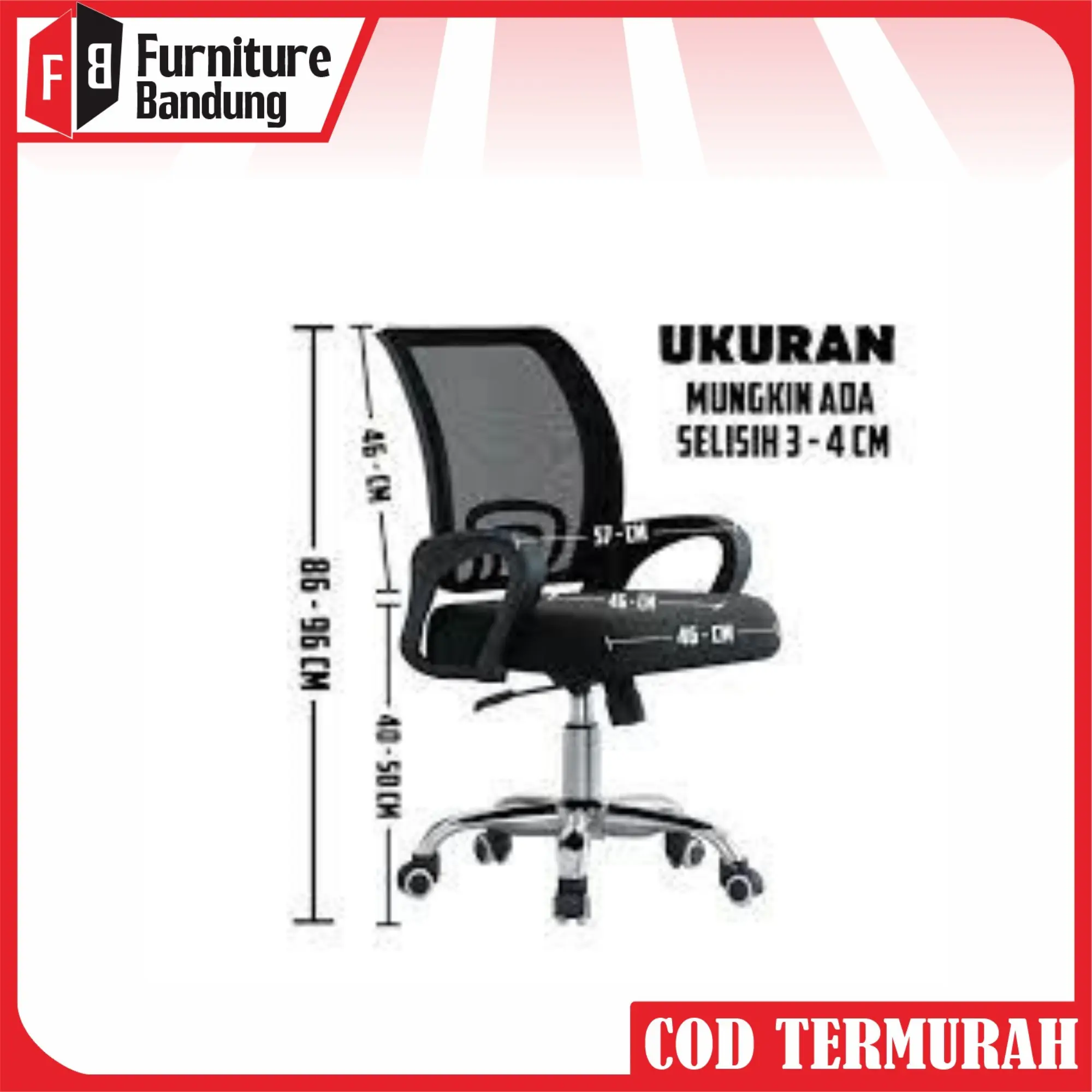 PROMO!! Kursi Kantor BGY-1 Kursi Kerja Kantor Jaring Putar Hidrolis kaki chrome besi Unikdekorasi