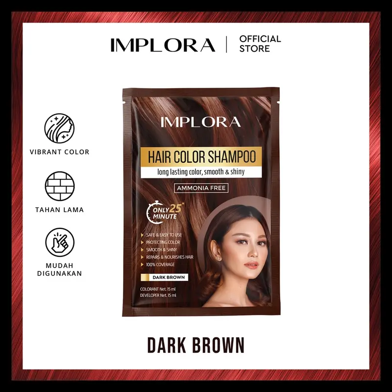 MURAH - IMPLORA HAIR COLOR SHAMPO - PENGHITAM RAMBUT 2