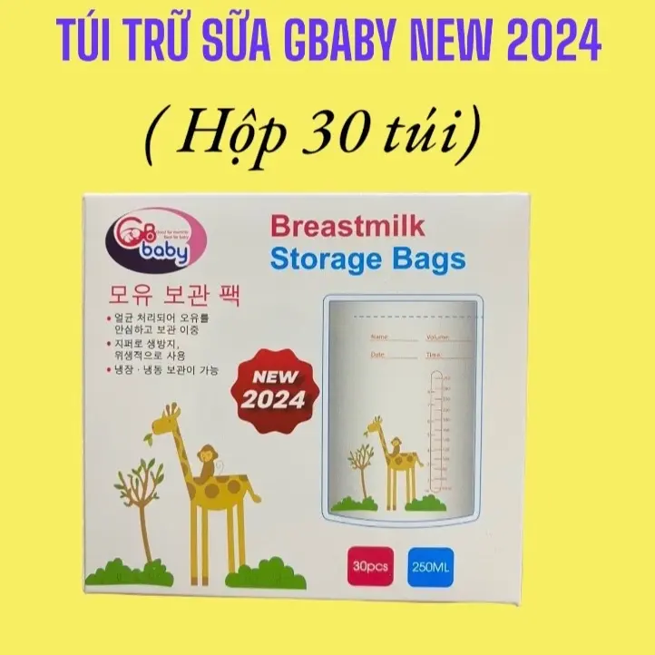 Túi trữ sữa GB Baby 150 ml hộp 30 chiếc mẫu mới, đựng sữa mẹ tiện lợi