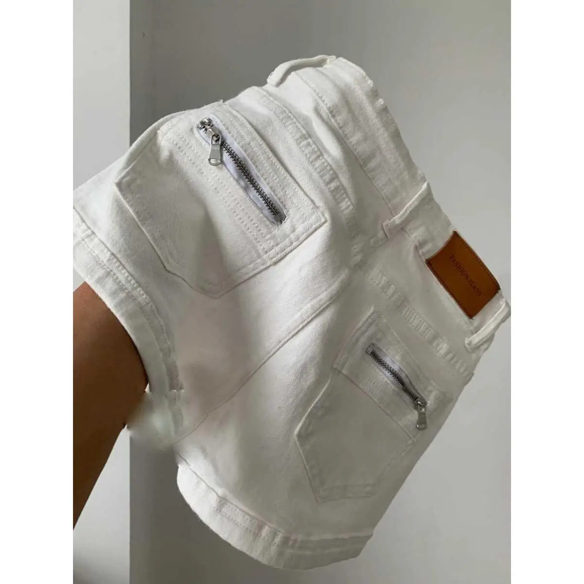 Quần Short Denim Màu Trắng, Phong Cách Cô Gái Nóng Bỏng Mỹ, Dành Cho Nữ, Mùa Hè, Cạp Cao, Co Giãn Mỏng Vừa Vặn, Bó Chữ A, Vát, Siêu Ngắn, Quần Hot, Năm 2024