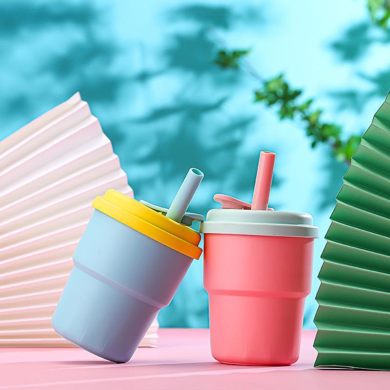 Full plastic cup water cup portable sealed creative hand cup ins fashion gift logo plastic cup 4