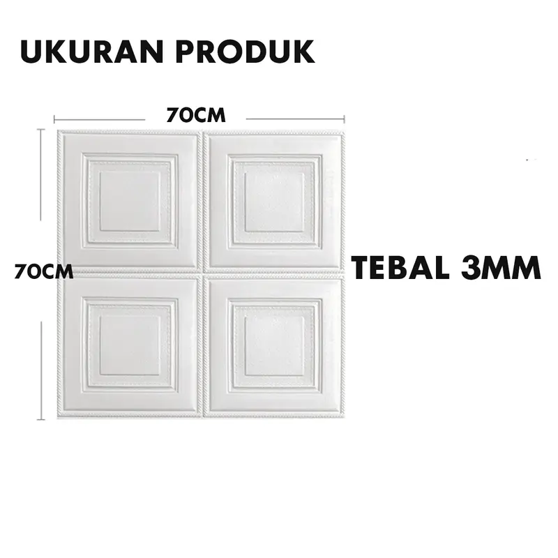 Wallpaper Dinding 3D Motif kotak-kotak 70x70cm 3d Timbil Self Adhesive  kotak 4