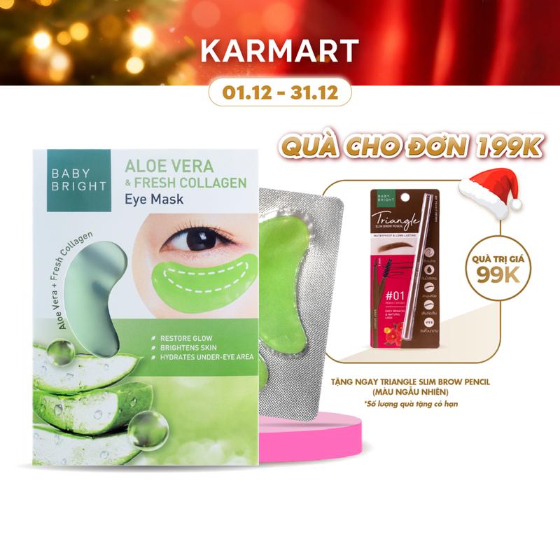  Mặt Nạ Hỗ Trợ Mờ Thâm Quầng Mắt Baby Bright Aloe Vera & Fresh Collagen Eye Mask 5g  2 miếng  