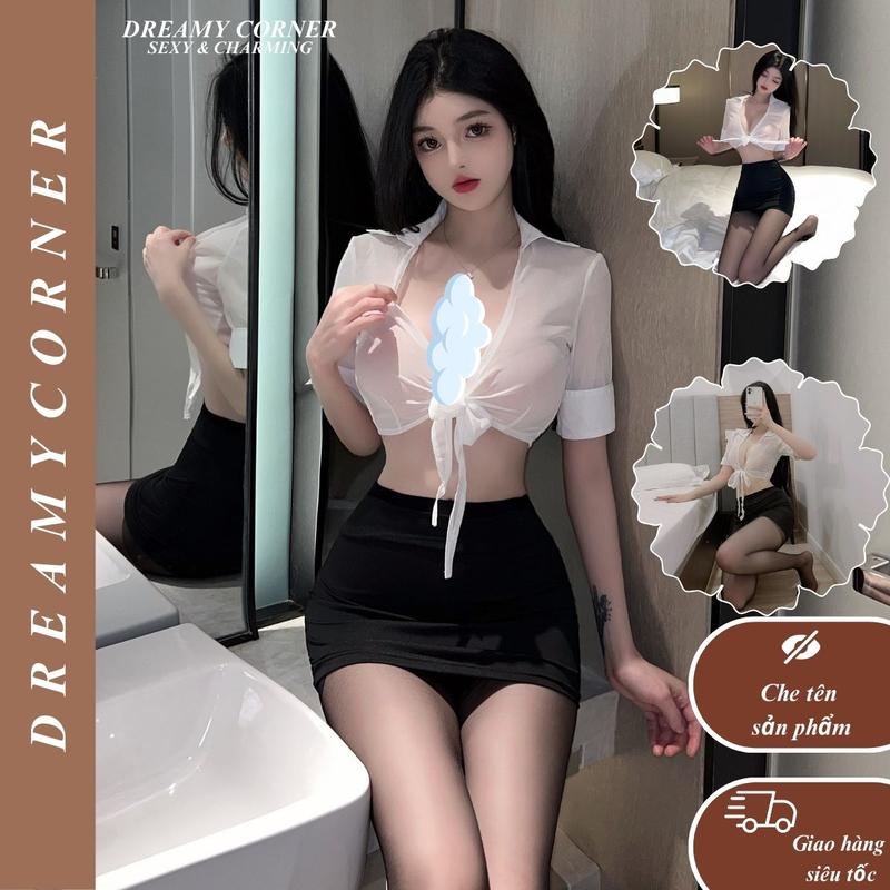 Set đồ ngủ Cosplay Cô Thư Ký DN98 Bộ ngủ thư ký quyến rũ sexy Đồ ngủ gợi cảm cosplay thư ký 