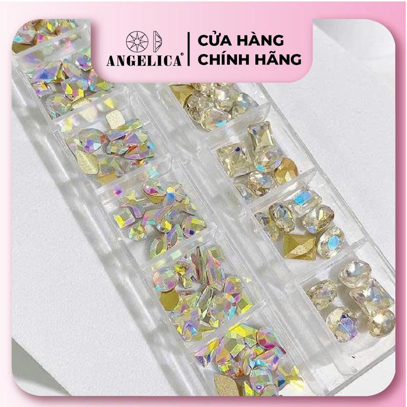 Khay mix Đá Chân Bằng + Đá Khối Cao Cấp ANGELICA - CBDK Sơn Gel