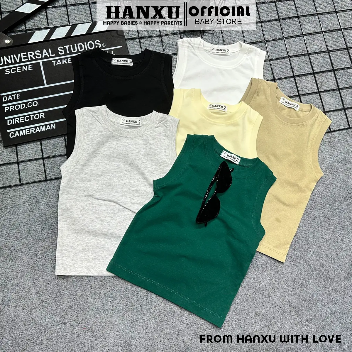 Áo Ba Lỗ Bé Trai Sát Nách Vải Cotton Chất Lượng Cao Form Cực Xinh, Áo Phông Bé Trai, Áo Thun Bé Trai Hanxu