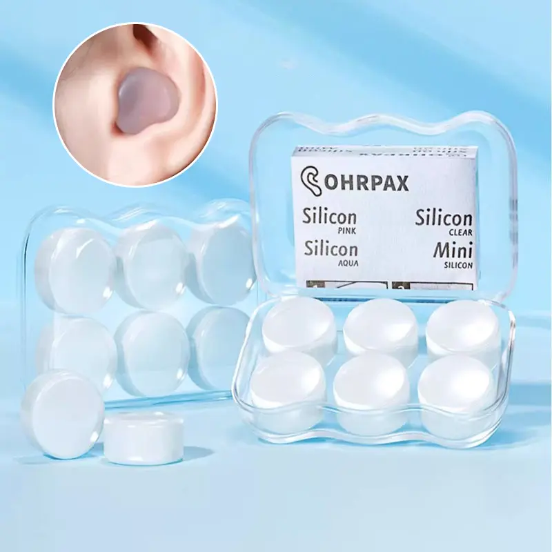 Nút Bịt Tai, 6 Cái / Hộp, Chất Liệu Silicon Có Thể Tái Sử Dụng, Nút Bịt Tai Bịt Tai Có Thể Đúc, Giảm Tiếng Ồn, Chặn Tiếng Ồn, Thích Hợp Để Ngủ, Bảo Vệ, Lý Tưởng Để Bơi Lội 0