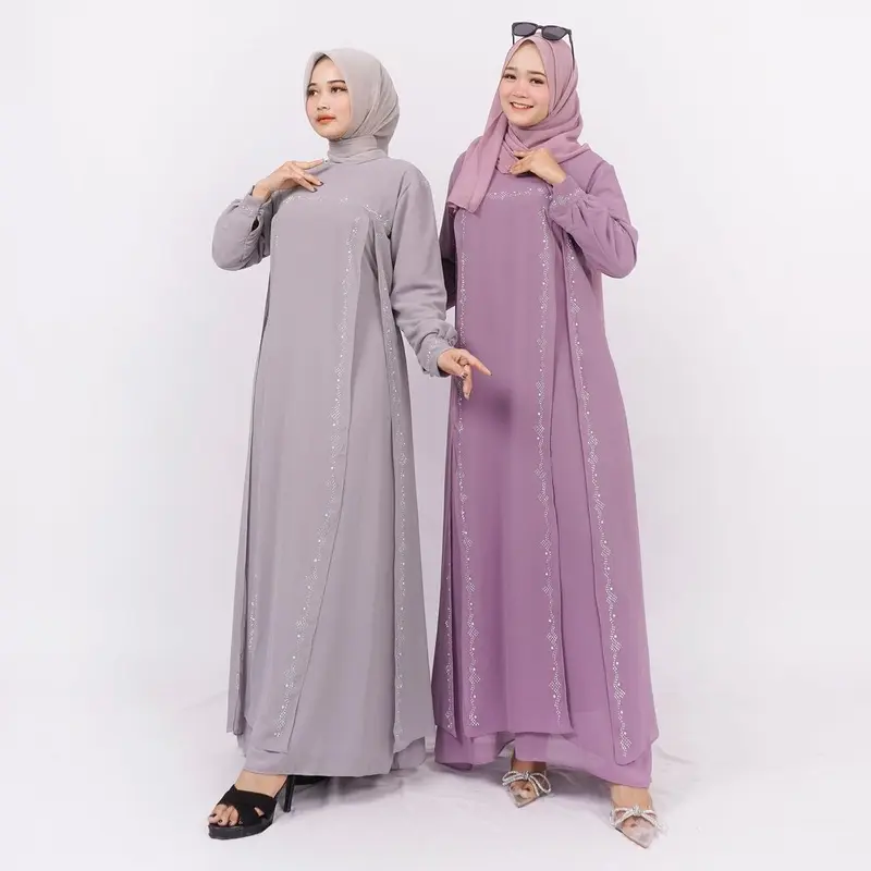 GAMIS PAYET SAMPING KIRI KANAN /GAMIS PESTA /GAMIS CERUTY BABYDOLL TERBARU / GAMIS MALAYSIA DEVORA Polos 7