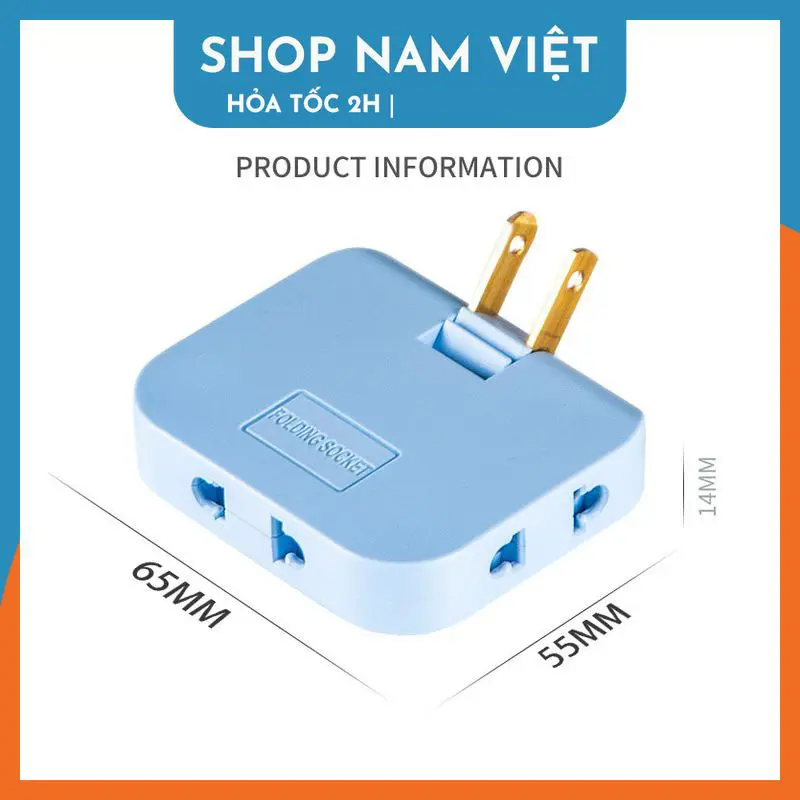 Ổ Cắm Điện Mở Rộng Xoay 180 Độ Chia Từ 1 Ra 3 Chấu Cắm 4