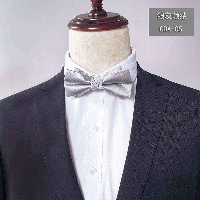 Product Introduction of New Bow Tie Men's Solid Color Bridegroom High Density 1200 Needle Silk Bow Tie Flower Business Formal Wear 6