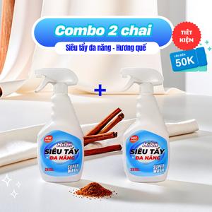 [Combo 2 chai] Siêu tẩy đa năng Hương Quế dễ chịu - 2 chế độ xịt - 500ml - Đánh bay mọi vết bẩn cứng đầu - Kháng khuẩn hiệu quả nước rửa kitchen cleaner bồn cầu thuốc áo trắng werecleaner nổ để nhà tắm