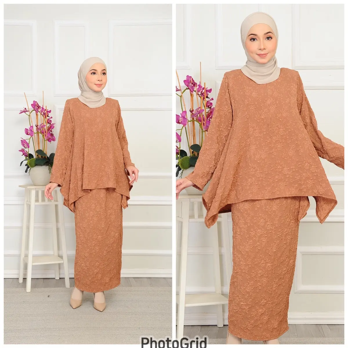 KURUNG KEDAH ROSE NEW ARRIVAL SNOW FABRIC Ironless