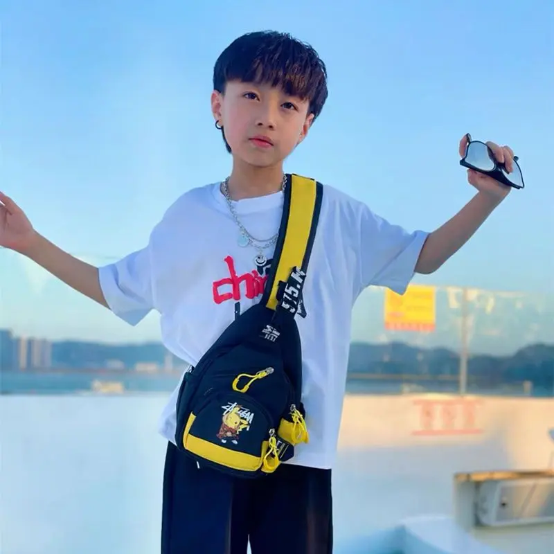 Túi Pikachu, túi Messenger Trẻ Em, Dành Cho Bé Trai, Đẹp Trai, Thích Hợp Đi Du Lịch, Phong Cách Người Nổi Tiếng Trên Internet, Túi Đeo Ngực Trẻ Em, Thiết Kế Hoạt Hình, Ba Lô Cho Bé