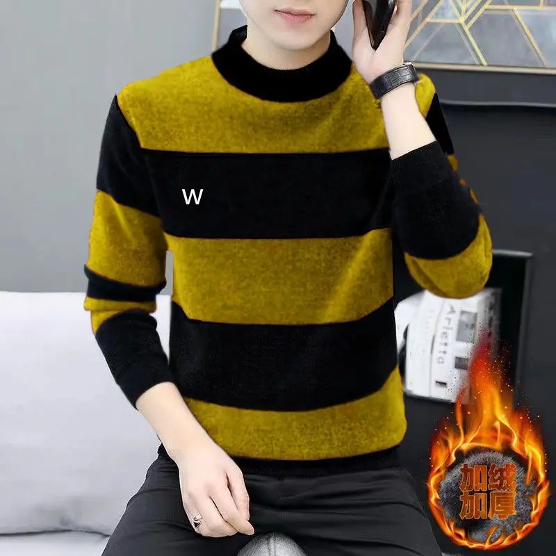 Áo Len Cổ Lọ Nửa Dày Dặn, Dành Cho Nam Giới, Tích Hợp Lông Cừu, Đồ Len Cơ Sở Ấm Áp, Áo Len Mỏng Vừa Vặn, Thích Hợp Cho Mùa Thu Và Mùa Đông, Thiết Kế Chéo Xanh Trên Hình Xăm, Màu Bạc Hà, Van Hearts, Hàng Mới Về Năm 2024 Menswear