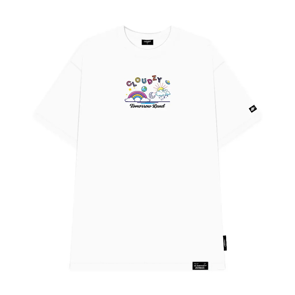 Áo thun nữ nam unisex tay lỡ phông localbrand CLOUDZY form rộng teen cổ tròn trắng oversize TOMORROW240GMS Sản phẩm