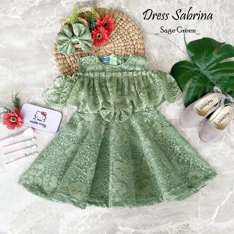Dress Sabrina brokat | Dress anak | Dress dewasa | Dress cantik | Dress kekinian | Dress murah |  Dress couple | dress brokat | dress tile | baju pesta 0
