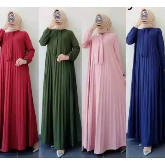 80K Dapat 3Pcs Gamis Plisket Tali Leher Dasi Paolina