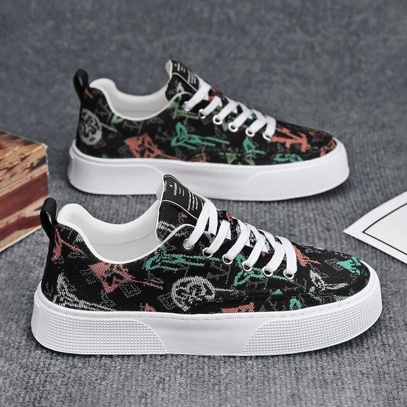 Giày Nam Sneaker Thời Trang Hoạ Tiết Gấu Mũi Tròn, Chất Liệu Vải Đệt Đế Bằng Shoes tăng chiều cao giay tet the thao Nhung Hoa 5