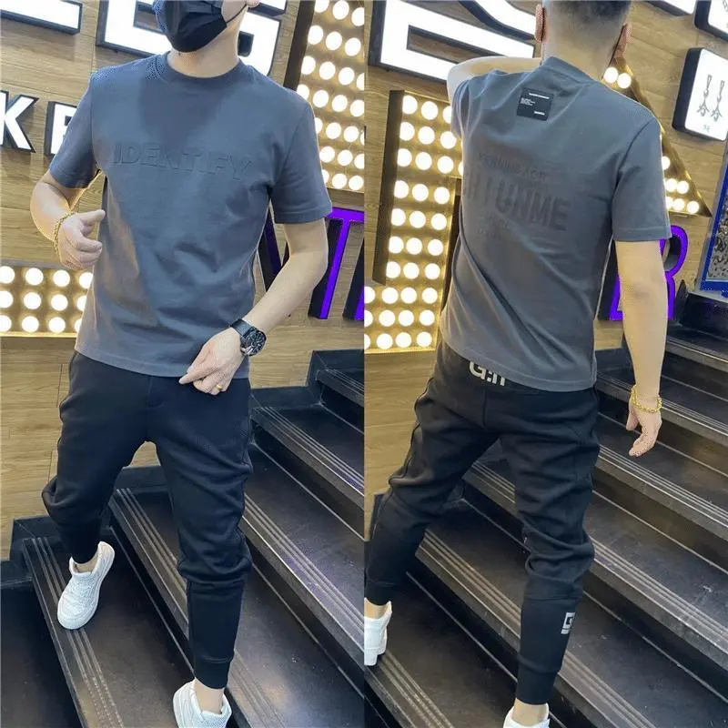 Áo Thun Cotton In Hình Tay Lỡ Thường Ngày Cho Nam Mùa Hè 2024 Phong Cách Hàn Quốc Áo Thun Nam ngắn Tay Áo Thun Bán Chạy， Menswear， Cổ Tròn
