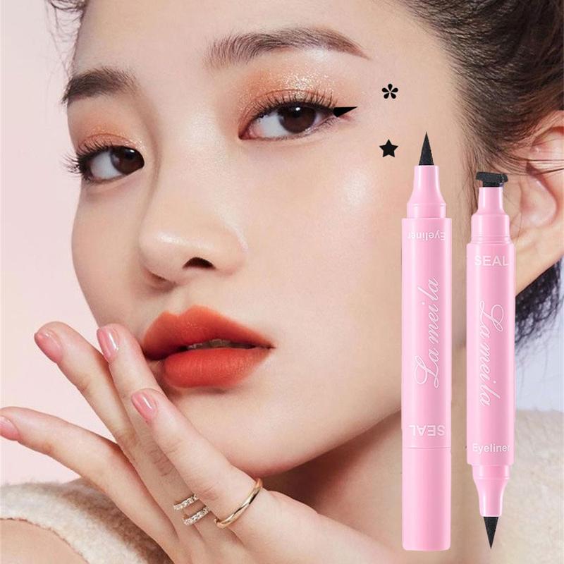 Bút Kẻ Mắt Có Cánh, 8 Kiểu, Không Thấm Nước, Chống Nhòe, Con Dấu Hai Đầu, Bút Kẻ Mắt Dạng Lỏng, Khô Nhanh, Bút Kẻ Mắt Cánh Mèo, Con Dấu Trang Điểm Mắt Gợi Cảm Mỹ Phẩm