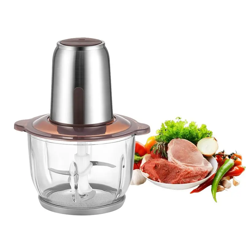 Máy Xay Thịt Chigo, Máy Xay thực phẩm đa năng, 4 Lưỡi dao Công Suất Lớn 300W Dung Tích 1,8 Lít máy  xay 7
