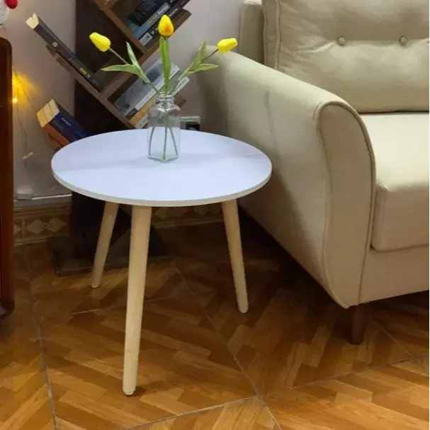 Bàn trà hình tròn chân gỗ tự nhiên cao cấp dùng làm bàn bàn trà, bàn cafe, bàn sofa, bàn ăn cơm, bàn đọc sách 3