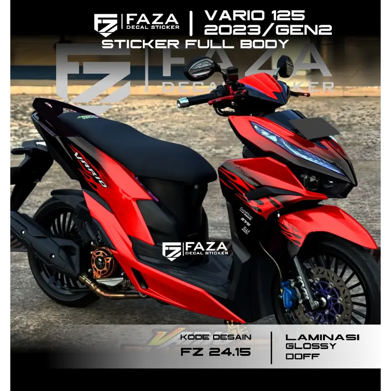 ( COD ) Decal Sticker Vario 125 New Gen2 Full Body Api Gradasi Terbaru - Stiker Variasi Vario 125 New 2023 2024 Full Body Stiker Striping Vario 125 New Gradasi Lembayung FZ 24.15 0