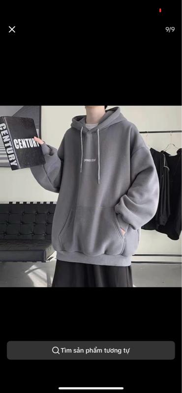 Product Introduction of Áo hoodie e in PEACE STAR nón 2 lớp áo 3 size fom rông vải dày 9