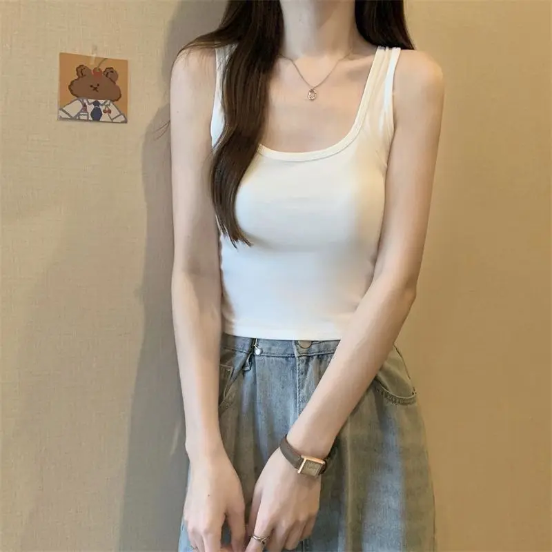 Áo Vest Hai Dây Chéo Mùa Hè, Dành Cho Nữ, Có Đệm Ngực, Ôm Vừa Vặn, Lưng Đẹp, Có Thể Mặc Bên Trong Hoặc Bên Ngoài, Thể Thao Và Bó Sát, Áo Cơ Sở Cô Gái Nóng Bỏng, Bán Chạy 5