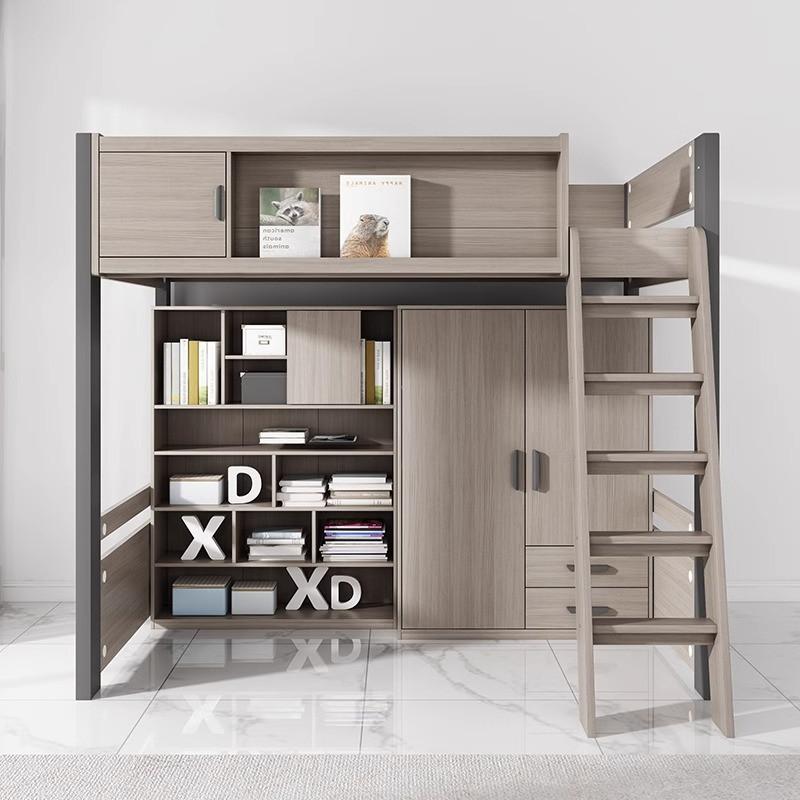 Elevating children's combination bed with desk, wardrobe, three-dimensional storage system, detachable long bed 2