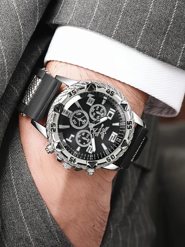 Men's Casual Fashion Round Dial Analog Quartz Watch, Fashion Watch for Party, Daily Jewelry Decor, Trendy All-match & Exquisite Watch for Birthday Gift, without Box 4