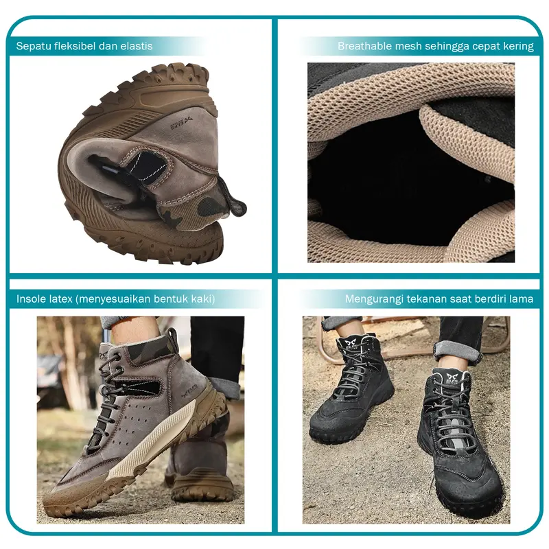 Elfs Active ATLAS Hiking Shoes - Sepatu Gunung High Cut Water Resist Outdoor Sport Pria 3