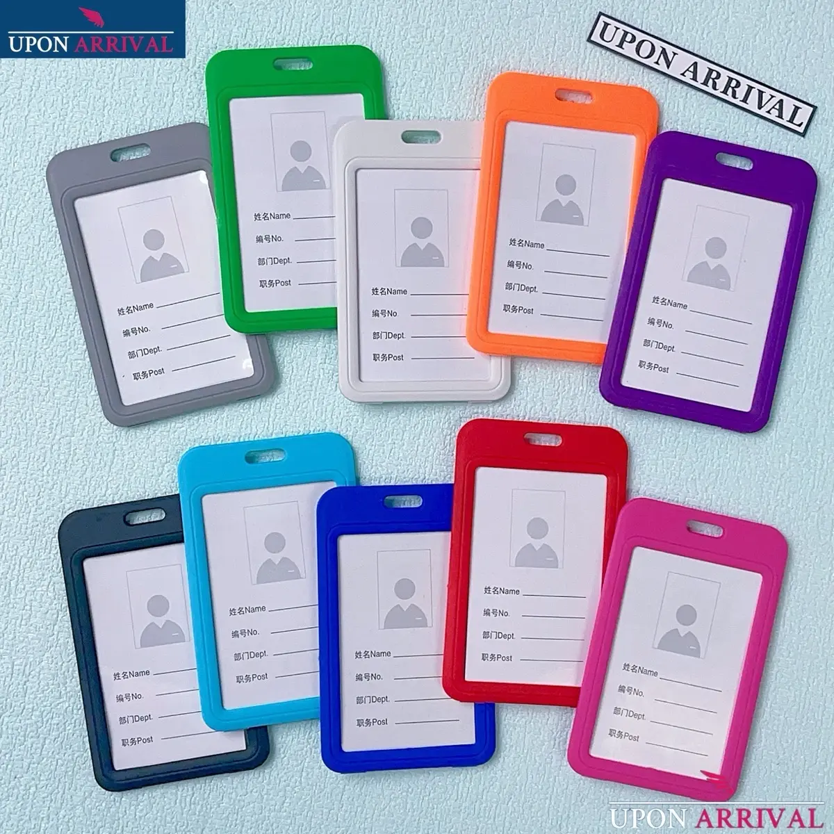 Colorful Plastic ID Card Holder Double Sided Vertical ID Case Work Permit Case Holder Identification Badges Quality #805