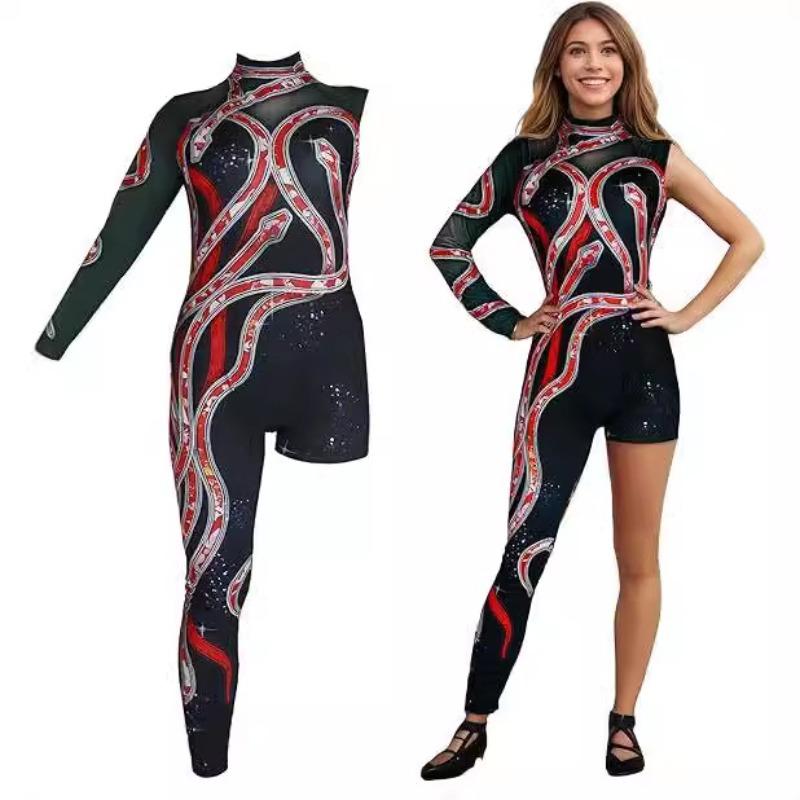 Product Introduction of Adult Women Taylor Swift Shiny Singer Concert Tights Snake Pattern Halloween Onesie Costume for Party Stage Performance Dress Up Outfit 5