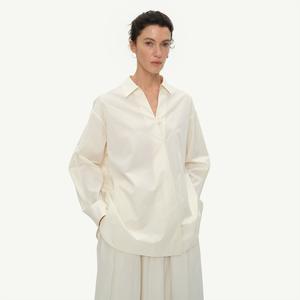 Cotton V-Neck Slouchy Shirt