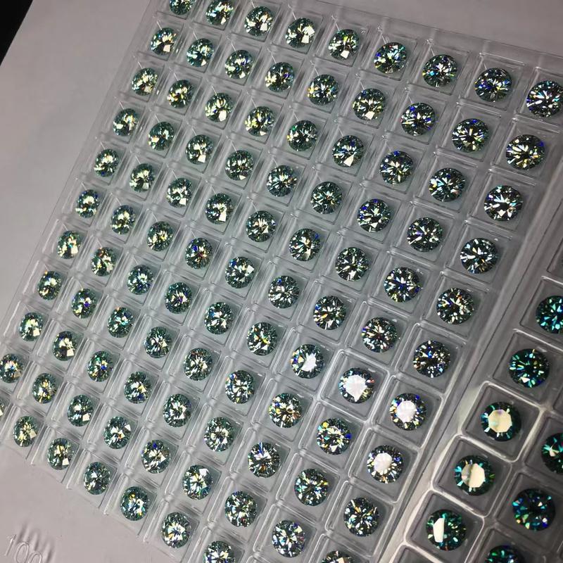 LLXYW Aquamarine/Green Blue color Moissanite Loose Gemstones VVS1 3EX Cut Real Certified Moissanite 5