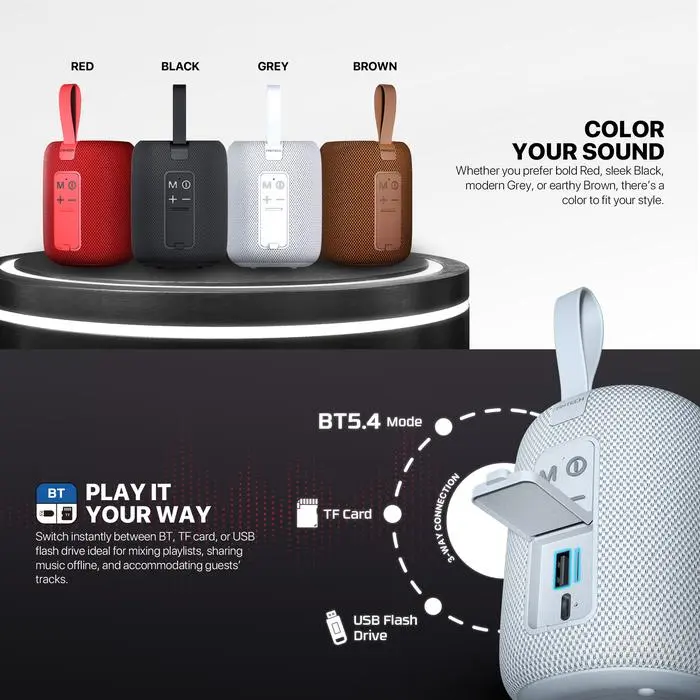 Speaker FANTECH BS157 Nerabox Portable Speaker Bluetooth 5.4 TWS Mode Battery 1200 mAh Hi-Fi Audio Wireless Super Bass Driver 57mm RGB Lighting