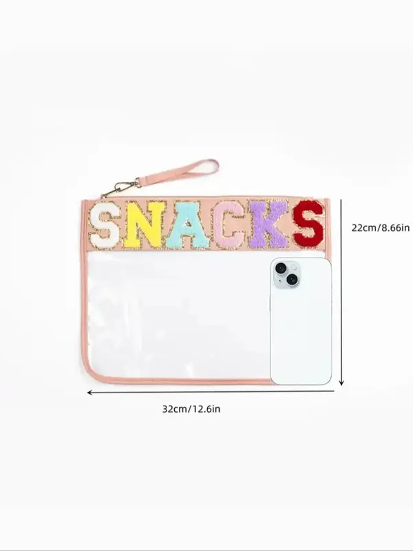 Cute Letters Design Makeup Bag, Novelty Transparent Makeup Bag, Zipper Versatile Cosmetic Storage Bag for Women & Girls for Daily & Travel Use 2