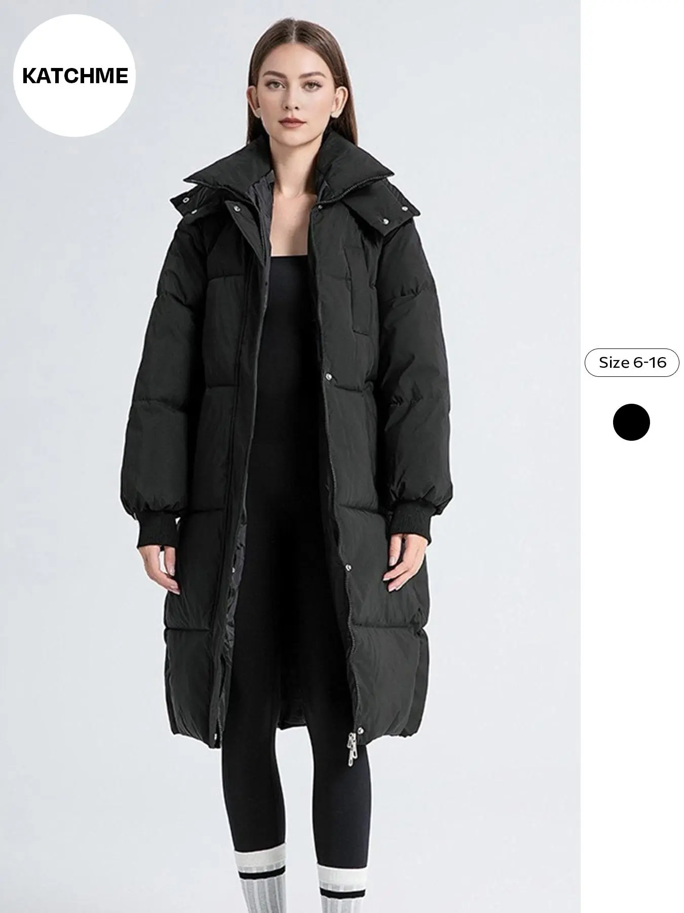 Women's Solid Color Pocket Zip Up Quilted Hooded Coat, Casual Long Sleeve Puffer Outerwear for Fall & Winter, Women's Clothing for Daily Wear