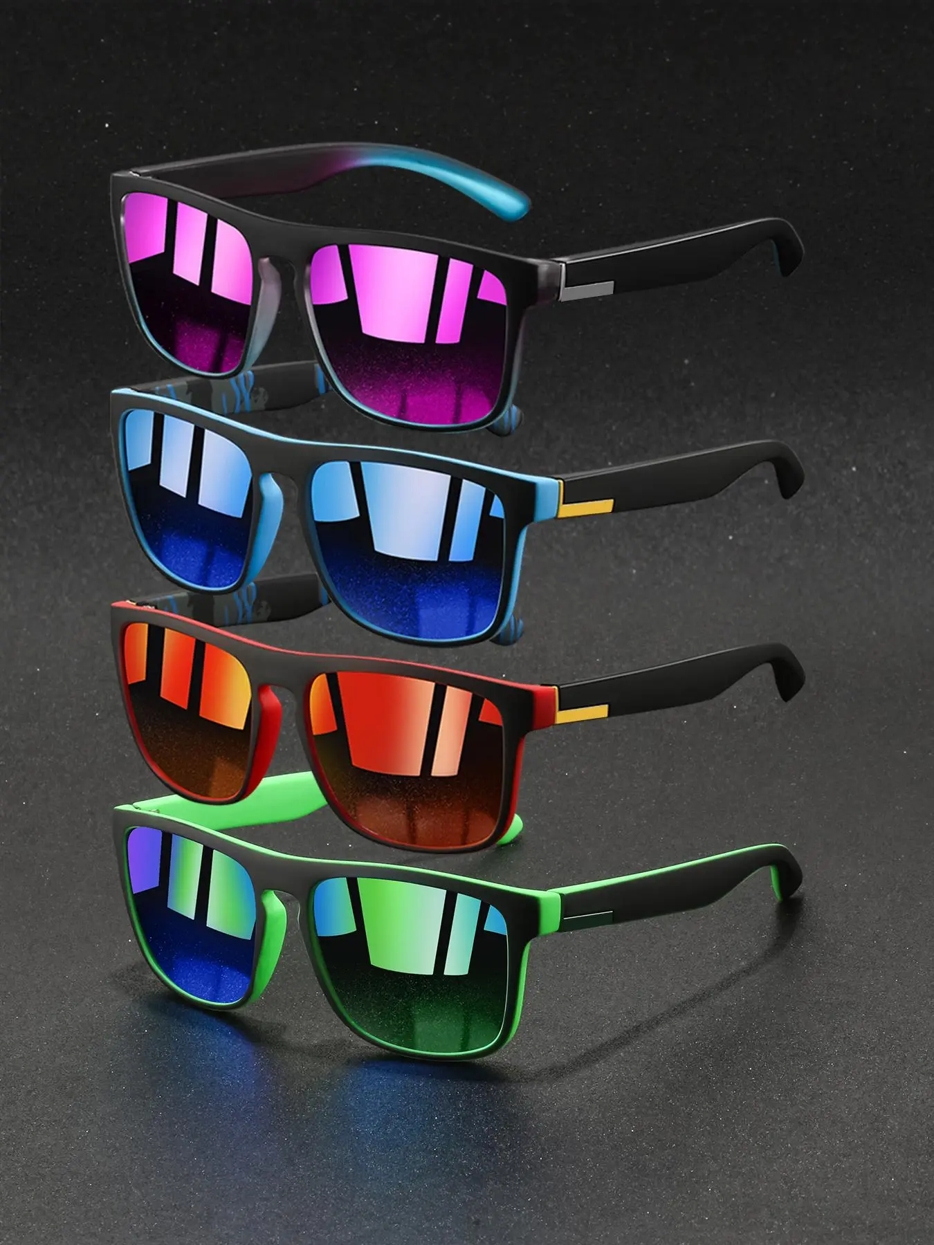 Unisex Vintage Trendy Tinted Lens Sunglasses, Retro Outdoor Sports Sunglasses, Fashionable Sunglasses for Men & Women for Everyday Use