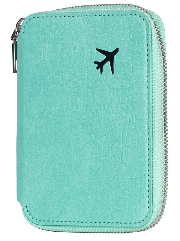 Solid Color Zipper Closure Passport Wallet, Fashionable Travel Document Holder Cover, Casual Trendy Versatile High-quality Passport Case for Women & Men 0