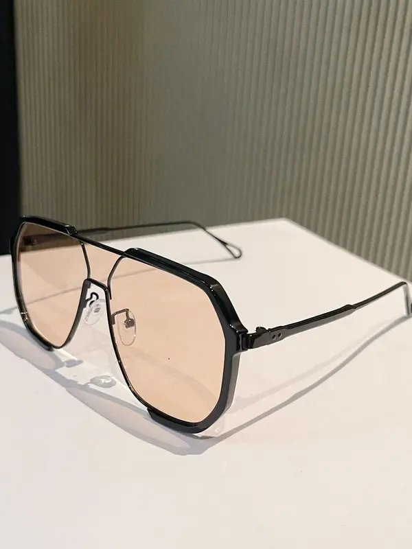 Sunglass Trends 2024 Flat Top Frame Sunglasses for Women, Stylish Aviator Designer Sunglasses for Men, Chic Travel Essentials, Driving Back To School, for Fall, 80s Fashion 8