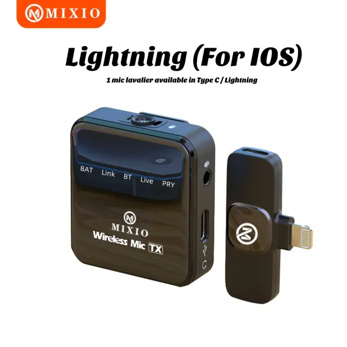 MIXIO-T9/T10 Wireless Microphone Professional Mikrofon Lavalier HP - T9 - Lightning