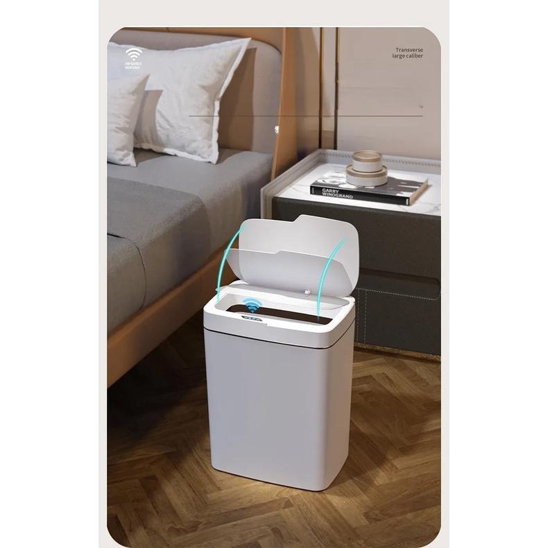 Product Introduction of 18L Smart Bathroom Trash Can Automatic Bagging Electronic Trash Can Touchless Narrow Smart Sensor Garbage Bin Smart Home 12